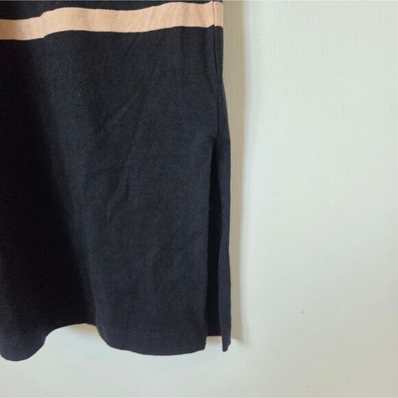 J. Crew Striped Black and Tan T- Shirt Midi Dress Small NWT - Picture 4 of 7